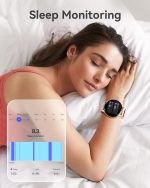 ⁦ساعة ذكية للنساء من بارسونفر (استقبال/الاتصال)، ساعة ذكية 1.4 انش لجوالات اندرويد وايفون لتتبع اللياقة البدنية مع مراقب النوم والصحة وتتبع الخطوات والسعرات الحرارية واكثر من 100 وضع رياضي، مقاومة⁩ - الصورة ⁦4⁩