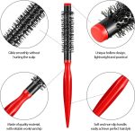 ⁦فرشاة شعر دائرية صغيرة من تيريفي، 4 قطع بمقبض مخروطي من الالومنيوم والنايلون مع دبابيس من النايلون، افضل فرشاة شعر دوارة لتجفيف الشعر وتجعيد الشعر وفرده⁩ - الصورة ⁦4⁩