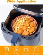 ⁦ميكنج تيك بطانات مقلاة هوائية دائرية من السيليكون، وعاء سيليكون قابل لاعادة الاستخدام، وعاء سيليكون سهل التنظيف، ملحقات فرن المقلاة الهوائية (7.5 انش، بينك)⁩ - الصورة ⁦7⁩