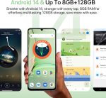 ⁦يوميدجي جوال G9T ذكي اندرويد 14 غير مقفل، شاشة 6.75 انش HD+ 90Hz، بطارية 5000mAh، شحن سريع 18 واط، 8(4+4)+128GB/1TB TF، كاميرا 13MP، فتح الوجه والبصمة، 4G ثنائي شرائح الاتصال، نظام تحديد المواقع⁩ - الصورة ⁦2⁩