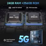 ⁦هاتف ذكي متين F109 5G من فوسيبوت، ذاكرة تخزين 24GB+256GB، شريحة تعريف ام تي كيه ديمنستي 6300، بطارية اندرويد 1410600mAH، شاشة 6.75 انش FHD، كاميرا 50MP+16MP+5MP IP68/IP69K، NFC⁩ - الصورة ⁦2⁩