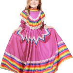 فستان فولكلوريكو مكسيكي للفتيات بنمط سينو دي مايو فييستا، زي مكسيكي تقليدي لخاليسكو سينوريتا، فستان رقص للاطفال