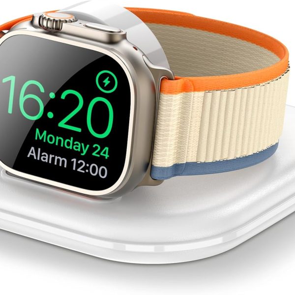 حامل شحن ساعة مطور لشاحن ساعة ابل من زيكوريل - قاعدة شحن لاسلكية سريعة لساعة اي ووتش، متوافق مع سلسلة ساعات ابل 1/2/3/4/5/6/7/8/9/10/الترا 1 2، تصميم مغناطيسي لسهولة الاستخدام