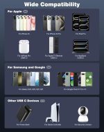 ⁦كيبل USB C للكاربلاي، سلك لعب للسيارة لابل ايفون 16 وايفون 15 برو ماكس، USB A الى نوع C، سلك شحن مضفر لنقل البيانات لاجهزة اندرويد اوتو سامسونج جالاكسي S25 S24 S23 3.3 قدم، ابيض⁩ - الصورة ⁦7⁩