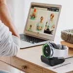 ⁦تي تيرسيلي حامل شاحن لساعة سامسونج جالاكسي 7/FE/6/5/4 40 ملم 44 ملم، ووتش 6/4 كلاسيك 43 ملم 47 ملم/42 ملم 46 ملم، ووتش 5 برو 45 ملم، قاعدة شحن سيليكون لادارة الكابلات لسامسونج⁩ - الصورة ⁦4⁩