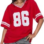 تي شيرت واي 2 كيه لكرة السلة للنساء باكمام قصيرة ورقبة على شكل حرف V مطبوع عليه ارقام فضفاضة، تي شيرت فضفاض بلوكور، قميص من الجيرسيه الجمالي، ملابس الشارع