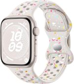 يو بيك سوار رياضي متوافق مع سوار ساعة ابل 38 ملم 40 ملم 41 ملم للنساء والرجال، سوار معصم سيليكون صديق للبيئة قابل لاعادة التدوير وجيد التهوية لسوار ساعة ابل/اي ووتش سلسلة 9 8 7 6 5 4 3 2 1 اس اي