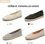 ⁦حذاء باليه مسطح للنساء بتصميم زهرة الاقحوان بمقدمة دائرية كاجوال بدون رباط⁩ - الصورة ⁦5⁩