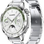 سكيدو سوار من الستانلس ستيل متوافق مع ساعة هواوي GT4 مقاس 46 ملم، سوار معصم معدني بديل لساعة جي تي 4 مقاس 22 ملم