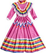 ⁦فستان فولكلوريكو مكسيكي للفتيات بنمط سينو دي مايو فييستا، زي مكسيكي تقليدي لخاليسكو سينوريتا، فستان رقص للاطفال⁩ - الصورة ⁦3⁩