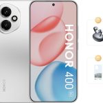 اونر 400 5G ذاكرة RAM 12GB 512GB لون فضي ميتيور ثنائي شرائح الاتصال مع سماعات اذن اونر Choice S7 مجانية وحافظة لوفر - اصدار الشرق الاوسط