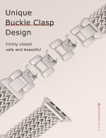 ⁦كاستويف سوار سلسلة ذهبية من الستانلس ستيل متوافق مع ساعة ابل 42/44/45/46/49 ملم، سوار معدني فاخر لسلسلة اي ووتش 10 9 8 7 6 5 4 3 2 1 الترا اس اي (ستارلايت)⁩ - الصورة ⁦3⁩