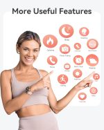 ⁦ساعة ذكية للنساء من بارسونفر (استقبال/الاتصال)، ساعة ذكية 1.4 انش لجوالات اندرويد وايفون لتتبع اللياقة البدنية مع مراقب النوم والصحة وتتبع الخطوات والسعرات الحرارية واكثر من 100 وضع رياضي، مقاومة⁩ - الصورة ⁦8⁩