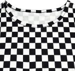 ⁦تي شيرت قصير باكمام قصيرة وقبة دائرية ومخطط بالوان متباينة للنساء⁩ - الصورة ⁦3⁩