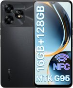 يوميدجي جوال اندرويد غير مقفل A15T، 5000mAh (8+8)+128GB/TF توسيع 1TB، جوال رفيع للغاية 6.7 انش، اندرويد 13 NFC GPS، كاميرا ذكاء اصطناعي 64MP 4G ثنائي شرائح الاتصال، اسود