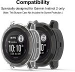 ⁦جراب حماية رفيع للغاية من البولي يوريثين الحراري متوافق مع جارمين انستينكت 2 من سومريو، مضاد للبقع والخدوش والصدمات متوافق مع جارمين انستينكت 2، اسود + شفاف⁩ - الصورة ⁦2⁩