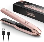 مكواة فرد شعر محمولة لاسلكية بحد اقصى 220 درجة مئوية قابلة لاعادة الشحن 2 في 1 مع زيت الارجان وبطارية 4500mAh وتسخين سريع لمدة 50 ثانية