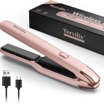 مكواة فرد شعر محمولة لاسلكية بحد اقصى 220 درجة مئوية قابلة لاعادة الشحن 2 في 1 مع زيت الارجان وبطارية 4500mAh وتسخين سريع لمدة 50 ثانية