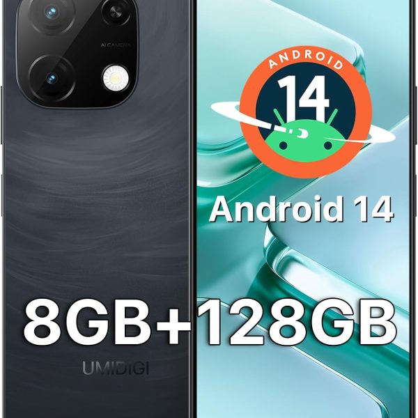 يوميدجي جوال G9T ذكي اندرويد 14 غير مقفل، شاشة 6.75 انش HD+ 90Hz، بطارية 5000mAh، شحن سريع 18 واط، 8(4+4)+128GB/1TB TF، كاميرا 13MP، فتح الوجه والبصمة، 4G ثنائي شرائح الاتصال، نظام تحديد المواقع