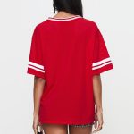 ⁦تي شيرت واي 2 كيه لكرة السلة للنساء باكمام قصيرة ورقبة على شكل حرف V مطبوع عليه ارقام فضفاضة، تي شيرت فضفاض بلوكور، قميص من الجيرسيه الجمالي، ملابس الشارع⁩ - الصورة ⁦7⁩