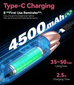 ⁦مكواة فرد شعر محمولة لاسلكية بحد اقصى 220 درجة مئوية قابلة لاعادة الشحن 2 في 1 مع زيت الارجان وبطارية 4500mAh وتسخين سريع لمدة 50 ثانية⁩ - الصورة ⁦3⁩