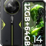 هاتف ذكي متين F105 من فوسيبوت، اندرويد 14، بطارية كبيرة 10300mAh 12+64GB/تخزين 128GB، شاشة FHD 6.75 انش، كاميرا 8MP+20MP، مقاومة للماء IP68/IP69K، ثنائي شرائح الاتصال او تي جي