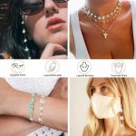 ⁦سلسلة نظارات للنساء، قطعتان من خرز صدف اللؤلؤ والنظارات الشمسية والنظارات الشمسية ونظارات القراءة، حزام الرقبة حامل اقنعة الوجه، حبل قصير انيق للبنات قلادة سوار⁩ - الصورة ⁦3⁩