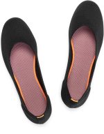 حذاء باليه مسطح للنساء، حذاء رسمي منسوج بمقدمة دائرية سهل الارتداء للمشي للنساء، حذاء بكعب عريض منخفض مريح وناعم