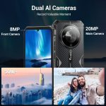 ⁦هاتف ذكي متين F105 من فوسيبوت، اندرويد 14، بطارية كبيرة 10300mAh 12+64GB/تخزين 128GB، شاشة FHD 6.75 انش، كاميرا 8MP+20MP، مقاومة للماء IP68/IP69K، ثنائي شرائح الاتصال او تي جي⁩ - الصورة ⁦6⁩
