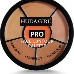 هودا جيرل باليت مكياج 3 في 1 كونسيلر دافئ للهالات السوداء، باليت بلش وهايلايتر وكونسيلر احترافي للتحكم في الزيوت لمكياج الوجه وتصحيح الكونتور لجميع انواع البشرة
