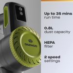 ⁦دايو مكنسة كهربائية لاسلكية محمولة باليد من سايكلون برو، خزان غبار سعة 0.6 لتر بدون كيس، وقت تشغيل 35 دقيقة، تخزين وشحن يعلق على الحائط، رؤوس فرشاة قابلة للتبديل⁩ - الصورة ⁦2⁩