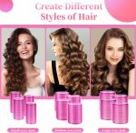 ⁦مجموعة بكرات الشعر من ستايونج - 18 قطعة، 3 احجام، 10 مشابك، لتجعيد الشعر الطويل والقصير، للحلاقين وتصفيف الشعر (بينك)⁩ - الصورة ⁦3⁩