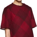 بلوزة قصة عادية بنمط مربعات للنساء من كريف