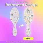 ⁦ويت براش فرش فك تشابك الشعر للاطفال - فرشاة قوس قزح متوسطة الحجم لفك تشابك الشعر بشعيرات انتيليفليكس فائقة النعومة تنزلق عبر التشابك، مشط خالٍ من الالم لجميع الانواع⁩ - الصورة ⁦2⁩