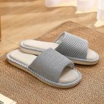 ⁦جيجي شبشب للنساء والرجال، شبشب كتان مفتوح عند الاصابع، صنادل صيفية للاستخدام الداخلي والخارجي وغرفة النوم⁩ - الصورة ⁦7⁩