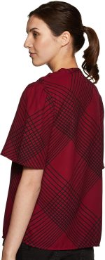 ⁦بلوزة قصة عادية بنمط مربعات للنساء من كريف⁩ - الصورة ⁦2⁩