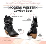 ⁦حذاء كاوبوي غربي عصري للنساء مع عروات سحب⁩ - الصورة ⁦5⁩