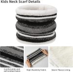 ⁦طقم قبعة شتوية للاطفال مكون من 3 قطع من فريشنيس، مجموعة قفازات ووشاح وقبعة سميكة منفوشة للاطفال، قبعة صغيرة ووشاح للاطفال، مجموعة قبعات صغيرة وقفازات محبوكة مع صوف سميك دافئ مبطن بالصوف للاطفال من سن⁩ - الصورة ⁦4⁩