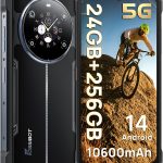 هاتف ذكي متين F109 5G من فوسيبوت، 24GB+256GB/2TB اندرويد 14 غير مقفل، بطارية 10600mAh، كاميرا 50MP+16MP+5MP، ثنائي شرائح الاتصال، IP68/IP69K، NFC