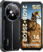 هاتف ذكي متين F109 5G من فوسيبوت، 24GB+256GB/2TB اندرويد 14 غير مقفل، بطارية 10600mAh، كاميرا 50MP+16MP+5MP، ثنائي شرائح الاتصال، IP68/IP69K، NFC