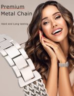 ⁦كاستويف سوار سلسلة ذهبية من الستانلس ستيل متوافق مع ساعة ابل 42/44/45/46/49 ملم، سوار معدني فاخر لسلسلة اي ووتش 10 9 8 7 6 5 4 3 2 1 الترا اس اي (ستارلايت)⁩ - الصورة ⁦2⁩