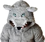 ⁦Onesie for Boys or Girls Fluffy Grey Wolf with Tail World Book Day -Animal Super Soft Fleece Costumes AllinOnes in Kids Ages 2-13 Years⁩ - الصورة ⁦2⁩