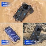 ⁦هاتف ذكي متين F105 من فوسيبوت، اندرويد 14، بطارية كبيرة 10300mAh 12+64GB/تخزين 128GB، شاشة FHD 6.75 انش، كاميرا 8MP+20MP، مقاومة للماء IP68/IP69K، ثنائي شرائح الاتصال او تي جي⁩ - الصورة ⁦7⁩