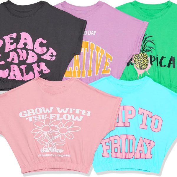 تيشيرت للبنات GLS-TSRT-22 (عبوة من 5 قطع)