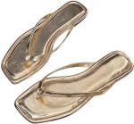 شبشب فليب فلوب بمقدمة مربعة للنساء من سنوفن - صندل صيفي مريح للشاطئ والمناسبات الرسمية غير قابل للانزلاق (لون ذهبي وفضي)