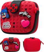 ⁦ميراكيلوس شنطة يد صغيرة من ليدي باج بوب ان سوب، شنطة قابلة للتخصيص بـ4 شارات مشبك، شنطة اكسسوارات، شنطة يد خفيفة الوزن ومتينة ومقاومة للماء - هدية للبنات والاطفال (دعسوقة)⁩ - الصورة ⁦2⁩