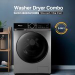 ⁦سوبر جينيرال غسالة تحميل امامي 12 كجم/8 كجم، محرك عاكس، 1400 دورة في الدقيقة، 15 برنامج، غسيل جاف لمدة ساعة، غسيل بالبخار، العناية بالطفل، 59.5×59.5×85 سم (العرض×العمق×الارتفاع)، اينوكس، ضمان عاكس 10⁩ - الصورة ⁦2⁩