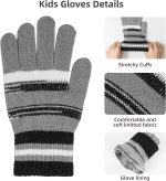 ⁦طقم قبعة شتوية للاطفال مكون من 3 قطع من فريشنيس، مجموعة قفازات ووشاح وقبعة سميكة منفوشة للاطفال، قبعة صغيرة ووشاح للاطفال، مجموعة قبعات صغيرة وقفازات محبوكة مع صوف سميك دافئ مبطن بالصوف للاطفال من سن⁩ - الصورة ⁦5⁩