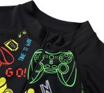 ⁦هواانيو ملابس سباحة باكمام قصيرة للاولاد بعمر 3-12 سنة، ملابس سباحة قطعة واحدة بلون كحلي للحماية من الشمس فوق 50+ ملابس سباحة بعامل حماية من الاشعة فوق البنفسجية ملابس رياضية دافئة لركوب الامواج في⁩ - الصورة ⁦3⁩