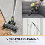 ⁦دايو مكنسة كهربائية لاسلكية محمولة باليد من سايكلون برو، خزان غبار سعة 0.6 لتر بدون كيس، وقت تشغيل 35 دقيقة، تخزين وشحن يعلق على الحائط، رؤوس فرشاة قابلة للتبديل⁩ - الصورة ⁦3⁩